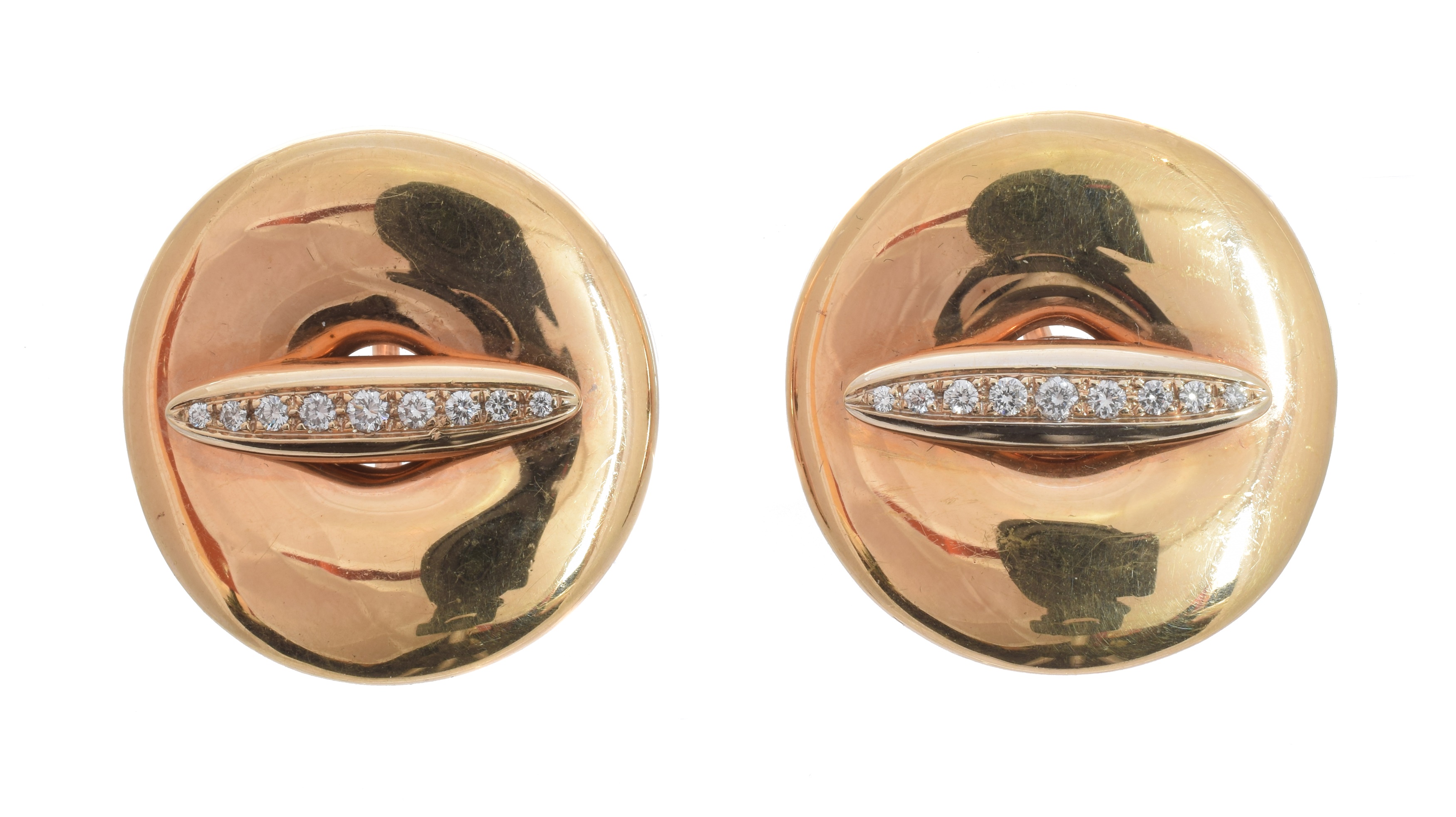 A pair of Gavello 18ct gold and diamond earrings