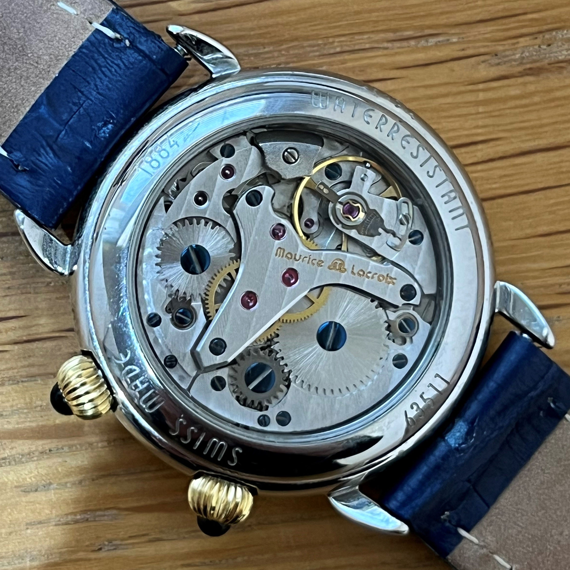 Maurice Lacroix exhibition back signed movement