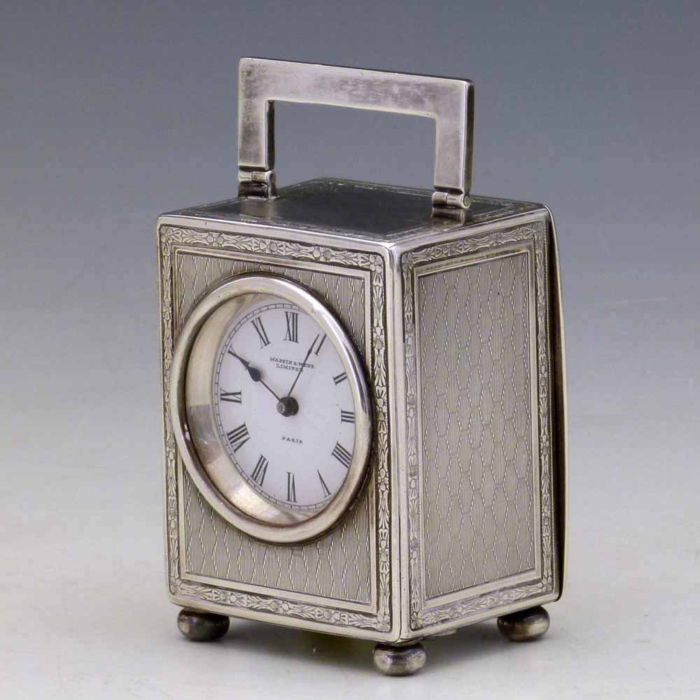 Mappin & Webb silver clock