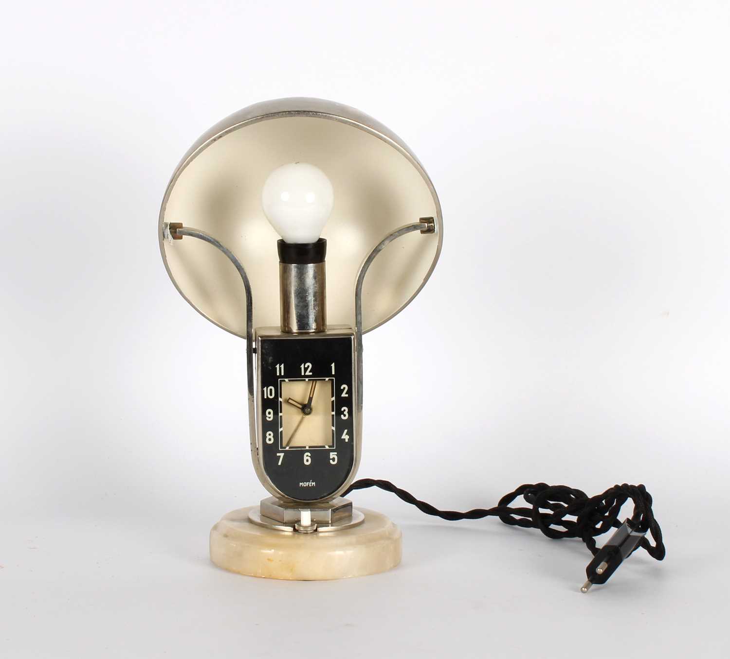 Art Deco Combination Table/Desk Lamp & Alarm Clock by Mofem