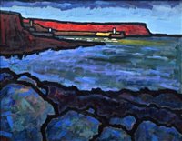 Lot 352 - Malcolm Croft, "Looking towards St. Bees", oil.