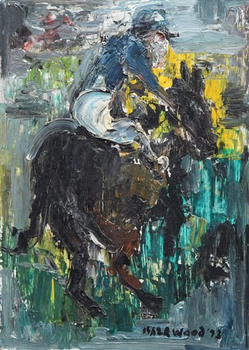 Lot 394 - J.L. Isherwood, "Horse and Jockey, Grand National", oil.
