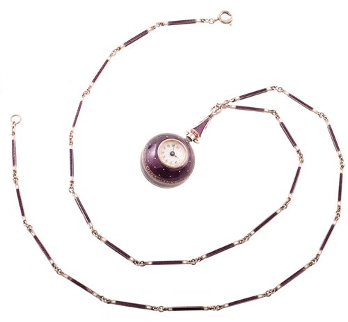 Lot 74 - An early 20th century silver enamel ladies watch pendant