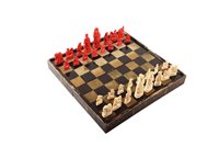 Lot 157 - A 19th century Chinese carved ivory chess set with original lacquered box
