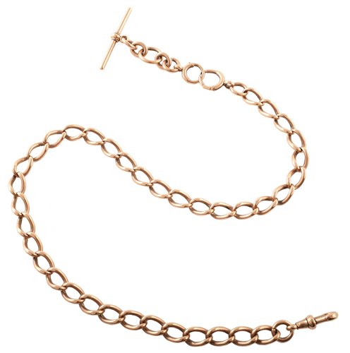 Lot 56 - 9ct rose gold watch chain