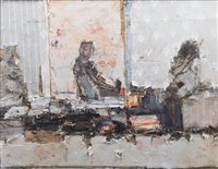 Lot 384 - Don McKinlay, The Artist's Studio, mixed media and collage.