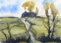 Lot 428 - Brian Dobson, "Top Withens, Haworth Moor", watercolour.