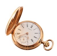 Lot 141 - An 18ct gold Longines fob watch