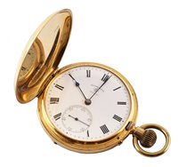 Lot 121 - 18ct gold full Hunter pocket watch by Rotherams of London
