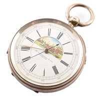 Lot 37 - Silver open face chronograph by "JAS Richardson & Son, Coventry"