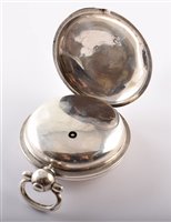 Lot 35 - Plain polished silver cased pocket watch