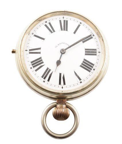 Lot 40 - Goliath white metal 1/4 repeater pocket watch