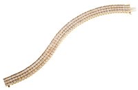 Lot 23 - 14ct gold three-row diamond line bracelet