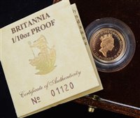 Lot 77 - 1987 Britannia 1/10 Ounce Gold Proof Coin.