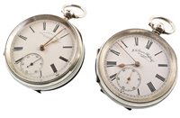 Lot 12 - Two Chester silver pocket watches and a Swiss silver pocket watch