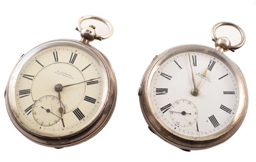 Lot 5 - Two silver open faced pocket watches marked H. Samuel, Manchester