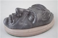 Lot 269 - Cast metal death mask of Nelson on alabaster plaque