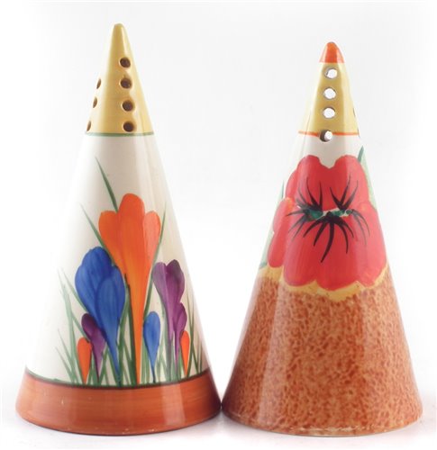 Lot 62 - Two Clarice Cliff sugar shakers