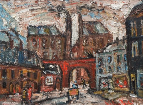 Lot 255 - William Turner, "Mersey Square, Stockport", oil.