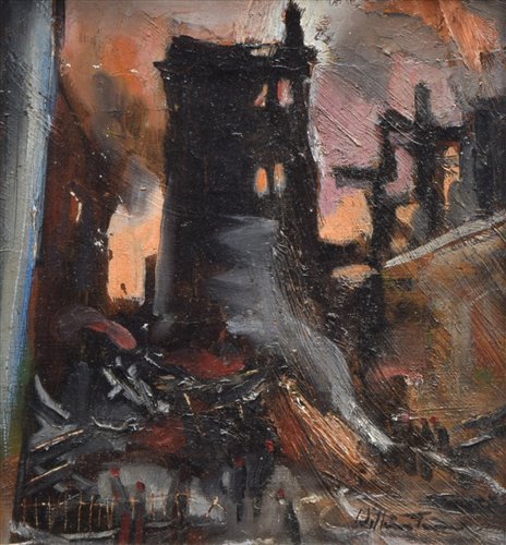 Lot 392 - William Turner, "The Ruin - The Blitz", oil.