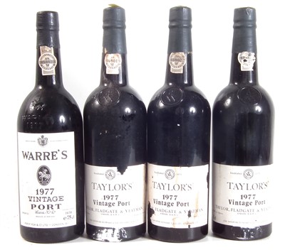 Lot 139 - Taylor's Port, 1977, 3 bottles and one bottle of Warre's Vintage Port. (4)