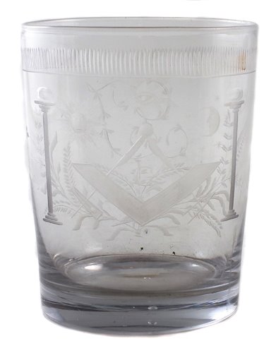 Lot 21 - Masonic glass beaker