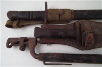 Lot 162 - 1888 bayonet, P14 Bayonet and a Socket bayonet