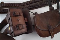 Lot 297 - Collection of leather shotgun belts, bags etc