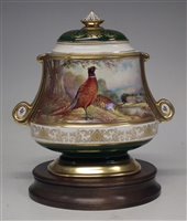 Lot 60 - Aynsley vase painted with Pheasants