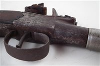 Lot 2 - Flintlock pocket pistol with later barrel