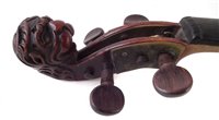 Lot 13 - German violin with lion head peg box