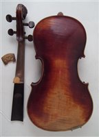 Lot 13 - German violin with lion head peg box