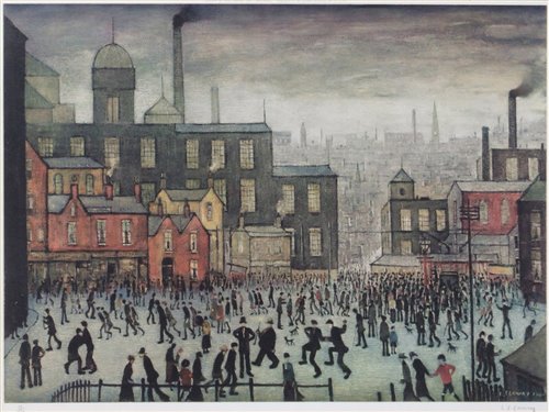 Lot 190 - After L.S. Lowry, "Our Town", signed limited edition print.