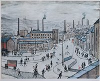 Lot 192 - After L.S. Lowry, "Huddersfield", signed limited edition print.