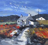 Lot 215 - Mike McDonald, "Highland Cottage", oil.