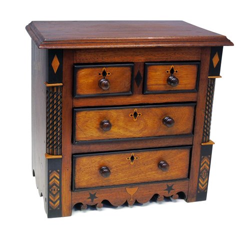 Lot 368 - Mid 19th century North Wales apprentice chest.