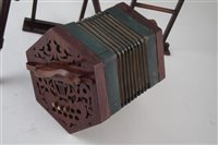 Lot 80 - Wheeldon's Patent music stand and a concertina