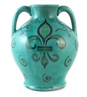 Lot 66 - Della Robbia twin handled vase