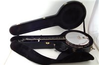 Lot 133 - Gibson Mastertone RB250 Banjo with Fults Cumberland Tailpiece and case