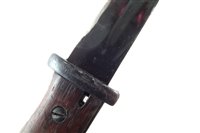 Lot 207 - German WW2 84/98 Waffenamt stamped Mauser bayonet, scabbard and frog