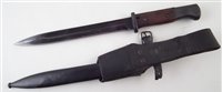 Lot 207 - German WW2 84/98 Waffenamt stamped Mauser bayonet, scabbard and frog