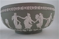 Lot 90 - Wedgwood lidded jasperware campana vase and a bowl