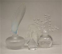 Lot 24 - Lalique owl and two scent bottles