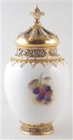Lot 94 - Royal Worcester lidded vase  signed Ayrton shape 2048
