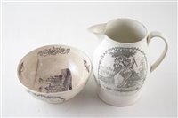 Lot 28 - Creamware jug and a bowl