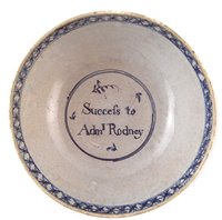 Lot 27 - Pearlware success to Admiral Rodney bowl