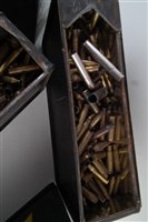 Lot 136 - Six Ammunition tins of mixed brass cartridge cases.