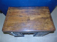 Lot 330 - Late 18th century walnut knee-hole desk.