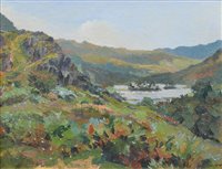 Lot 218 - Ian Grant, "Rydal Water in the Lake District", oil.