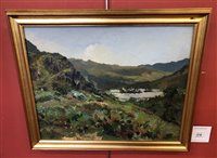 Lot 218 - Ian Grant, "Rydal Water in the Lake District", oil.